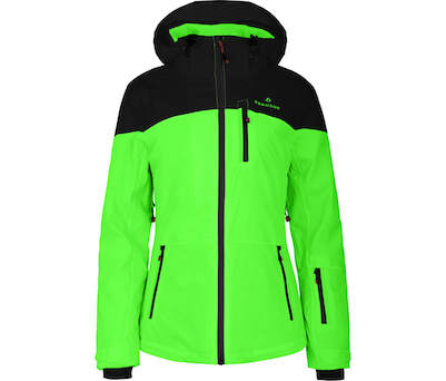 Bergson NUOLJA | Damen Skijacke, Gecko gute Outdoorbekleidung & 20000mm grün --> Sehr - Wassersäule wattiert