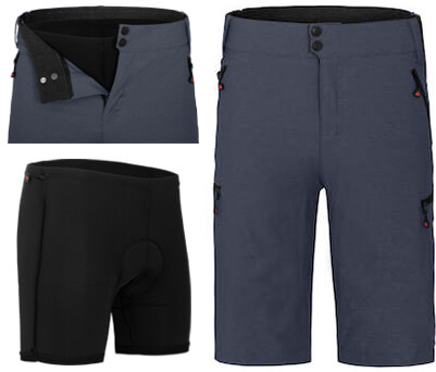 BERGSON PORVOO: Ripstop Radshorts & Sitzpolster