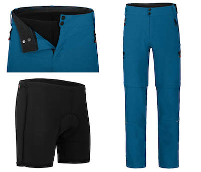 BERGSON PORVOO: Zipp-Off Radhose & Sitzpolster BERGSON PORVOO: Zipp-Off Radhose & Sitzpolster