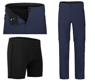 BERGSON PORVOO: Zipp-Off Radhose & Sitzpolster BERGSON PORVOO: Zipp-Off Radhose & Sitzpolster
